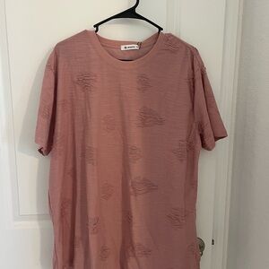 Men's Pink Distressed T-Shirt